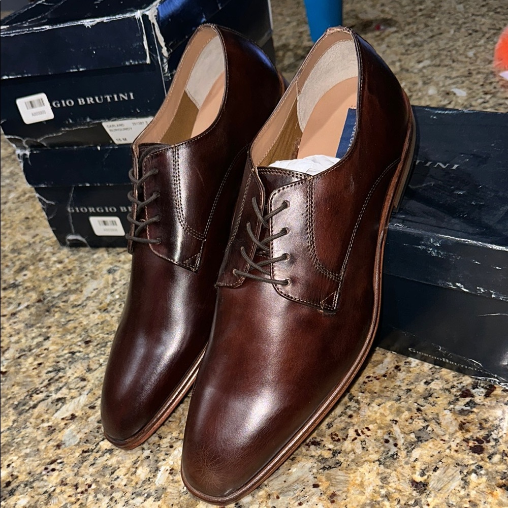 Giorgio Brutini Men's Brown Leather Gallivant Dress Shoes